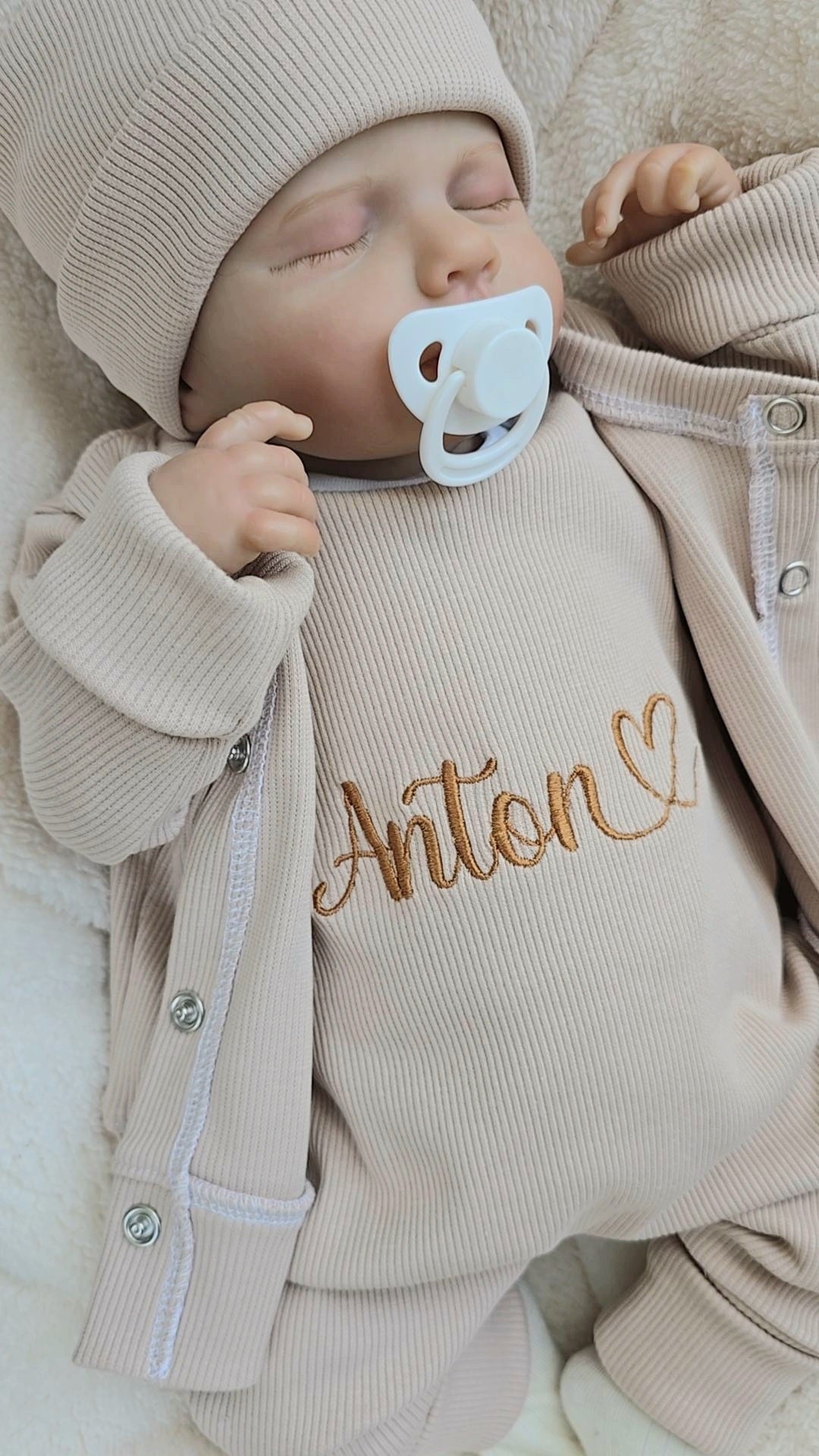 individuell bestickbares Baby-Set | Ripp-Jersey