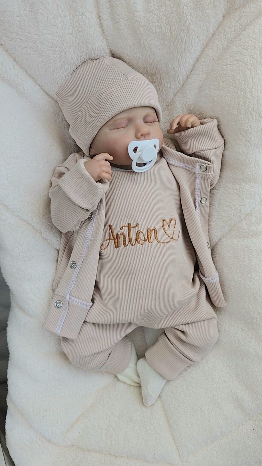individuell bestickbares Baby-Set | Ripp-Jersey
