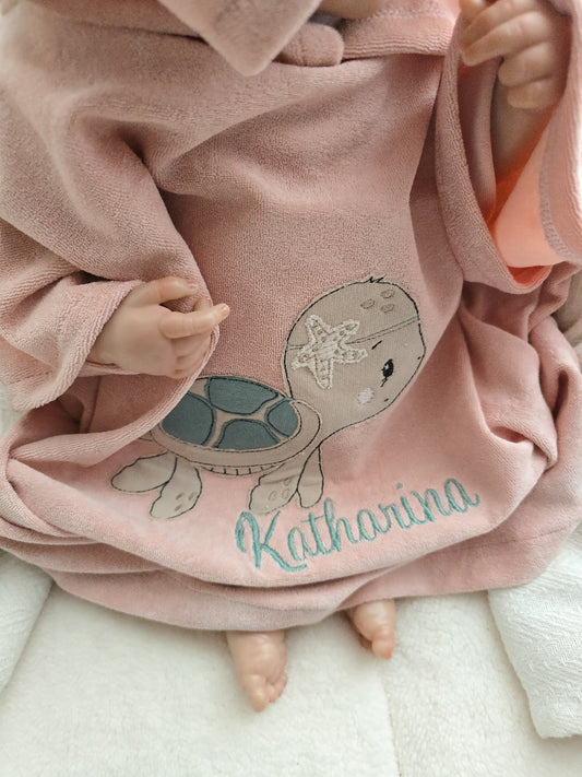 Badeponcho mit Applikation Myawi-Kids