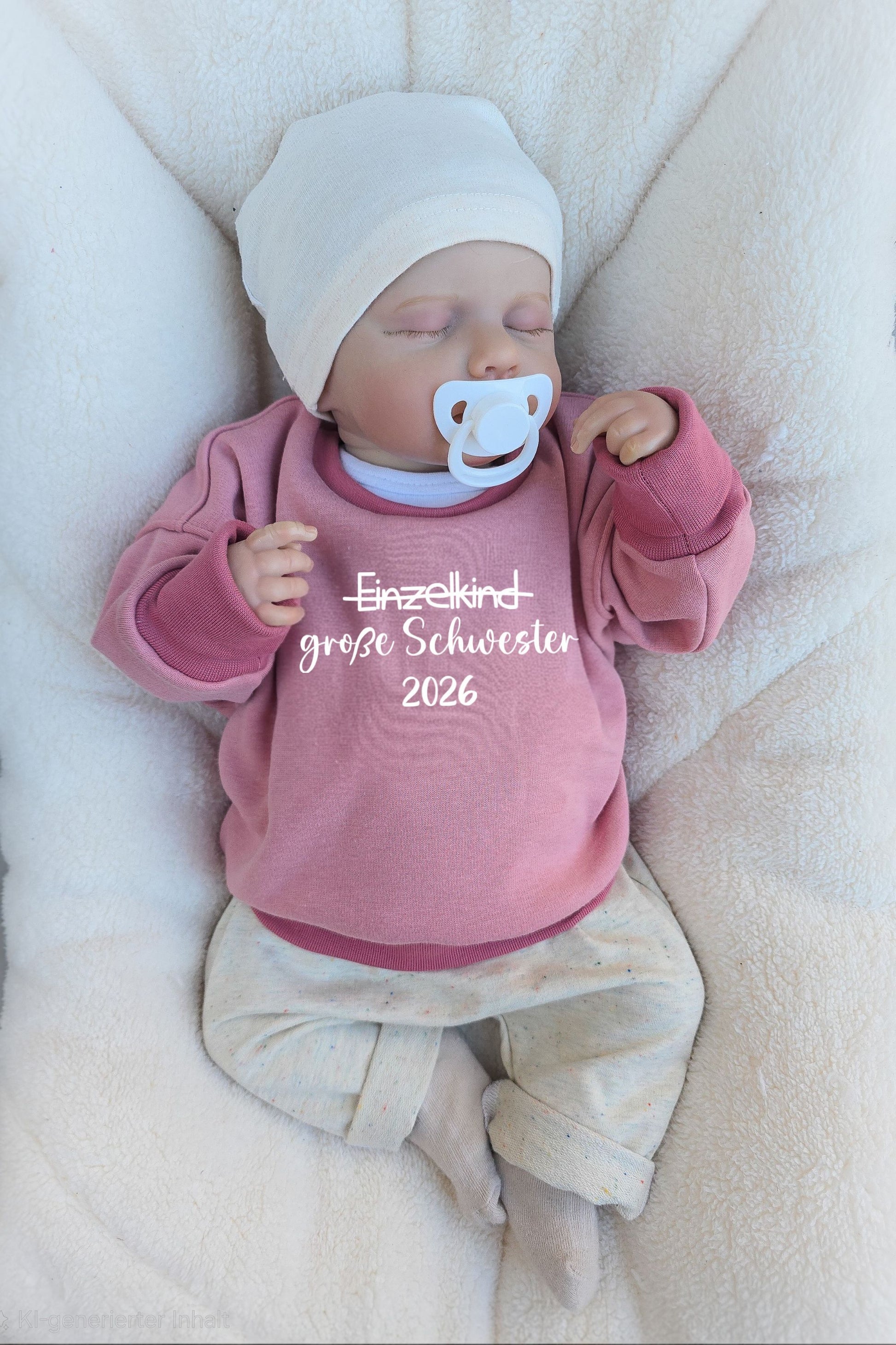 In Deutschland handgefertigter Pullover grosse Schwester, für Babys, Kleinkinder und Kinder. Ab Größe 50 bis Größe M, in vielen verschiedenen Farben erhältlich.