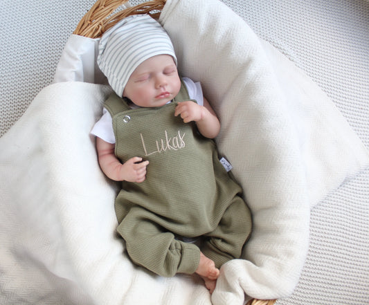 Individuell bestickbare Latzhose| Waffelstrick Myawi-Kids