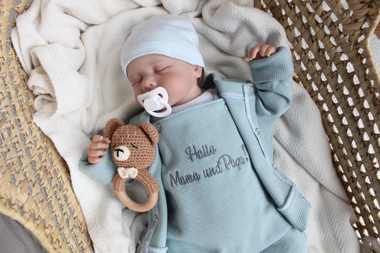 Individuell bestickbares Baby-Set| Waffelstrick Myawi-Kids