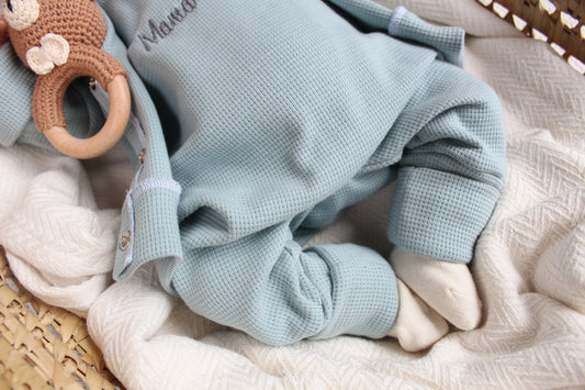 Individuell bestickbares Baby-Set| Waffelstrick Myawi-Kids