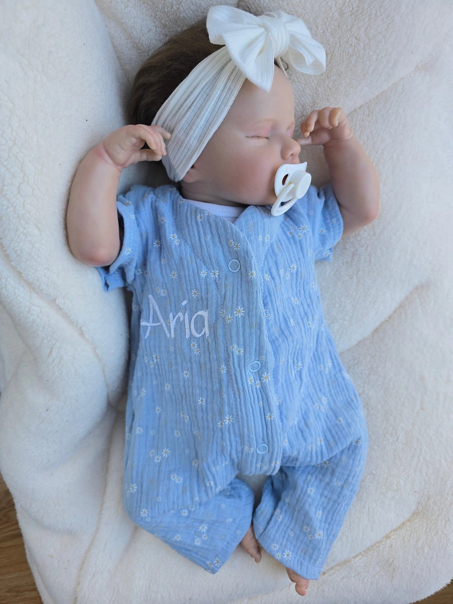 Baby Musselin Overall kurarm in vielen verschiedenen Farben und Mustern erhältlich. 