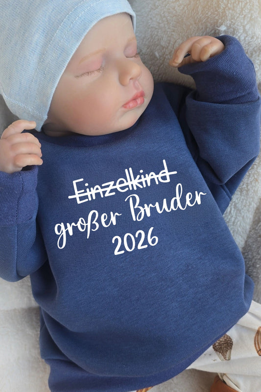 In Deutschland handgefertigter Pullover grosser Bruder, für Babys, Kleinkinder und Kinder. Ab Größe 50 bis Größe M, in vielen verschiedenen Farben erhältlich.