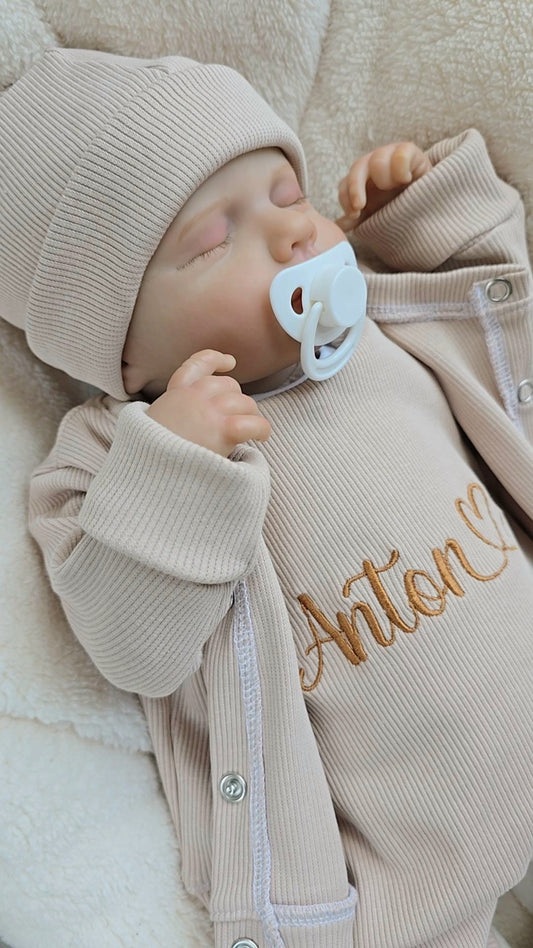 individuell bestickbares Baby-Set | Ripp-Jersey