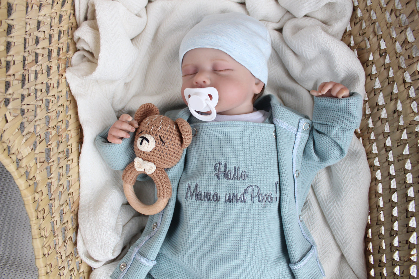 Individuell bestickbares Baby-Set| Waffelstrick Myawi-Kids